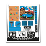 Replacement Sticker voor Set 10271 - Fiat 500 (Blue)