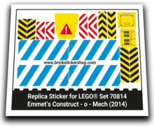 Replacement Sticker for Set 70814 - Emmet&#039;s Construct - o - Mech