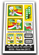 Replacement Sticker for Set 60150 - Pizza Van