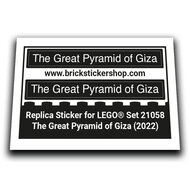 Replacement Sticker for Set 21058 - The Great Pyramid of Giza