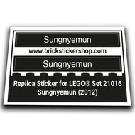 Replacement Sticker for Set 21016 - Sungnyemun