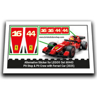 Replacement Sticker for Set 60443 - Pit Stop &amp; Pit Crew with Ferrari Car