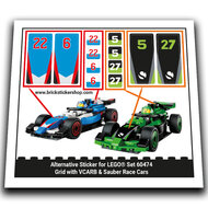 Replacement Sticker for Set 60474 - Grid with VCARB &amp; Sauber Race Cars
