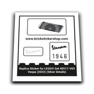 Replacement Sticker for Set 40517 - Vespa (Transparent, Silver Details)