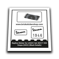 Replacement Sticker for Set 40517 - Vespa (Transparent, Black Details)