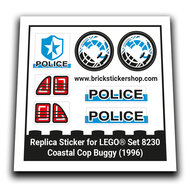 Replacement Sticker for Set 8230 - Coastal Cop Buggy