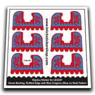 Horse Barding, Blue Dragons (Blue on Red) Pattern - CaBg-002 - Afbeelding 1