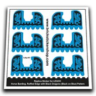 Horse Barding, Black Dragons (Black on Blue) Pattern - CaBg-007 - Afbeelding 1