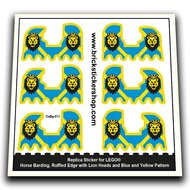 Horse Barding, Lion Head and Blue and Yellow Pattern - CaBg-011 - Afbeelding 1