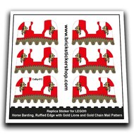 Horse Barding, Gold Lions and Gold Chain Mail Pattern - CaBg-013 - Afbeelding 1