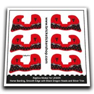 Horse Barding, Black Dragon Heads and Silver Trim - CaBg-014 - Afbeelding 1