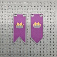 Cloth Banner with Yellow Castle Crown on Purple - CaBa-004 - Afbeelding 1