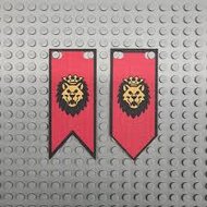 Cloth Banner with Royal Knight Lion on Red and Black Background - CaBa-014 - Afbeelding 1