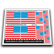 Custom Sticker - Flag - 25 Stars version (1836-1837)