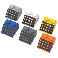 Slope 45 2 x 2 with 12 Buttons and 3 Red Lamps on Black Background Pattern - CoIn-007 - Afbeelding 2