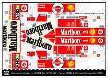 Alternative Sticker Bundle for Sets 10330, 10353 &amp; 11375 - Senna, Mansell &amp; Schumacher Liveries