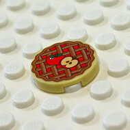 Printed Part - 2X2 Round Tile - Apple Pie