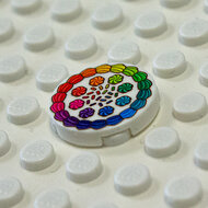 Printed Part - 2X2 Round Tile - Rainbow Pie