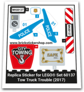 Replacement Sticker for Set 60137 - Tow Truck Trouble