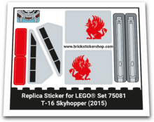 Replacement Sticker for Set 75081 - T 16 Skyhopper
