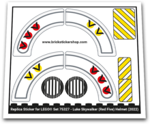 Replacement Sticker for Set 75327 - Luke Skywalker (Red Five) Helmet