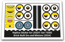 Pegatina de repuesto para set 75582 - Brick Built Gru and Minions