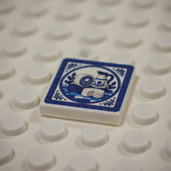 Printed Part - 2X2 Tile - Dairy with Blue Border