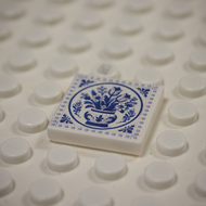 Printed Part - 2X2 Tile - Vase with white rim
