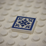 Printed Part - 2X2 Tile - Square with blue border