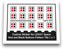Red and Black Buttons Pattern Tile 1 x 1 - SpPa-039 - Afbeelding 1