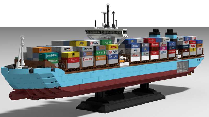 Custom Sticker Sheet 1+2 pegatina adecuada para LEGO 10241 Maersk Line Triple-E 