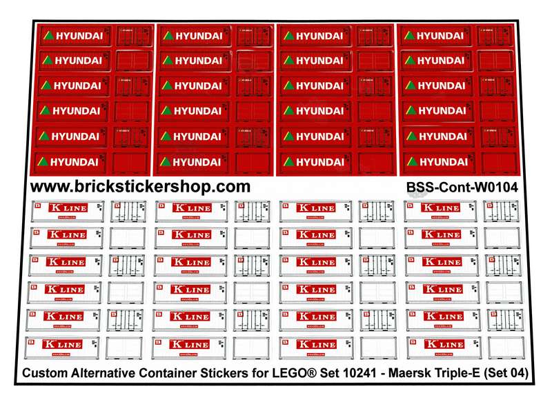 Custom Sticker - Set 10241 - MAERSK Triple E (Set 04)
