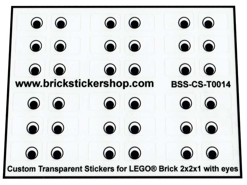 Custom Sticker - Brick 2x2x1 with Eyes