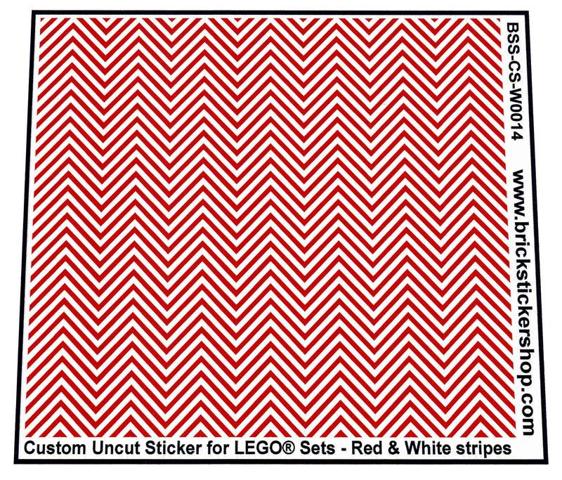 Custom Sticker - Uncut Red & White Stripes (version 1, 1mm)