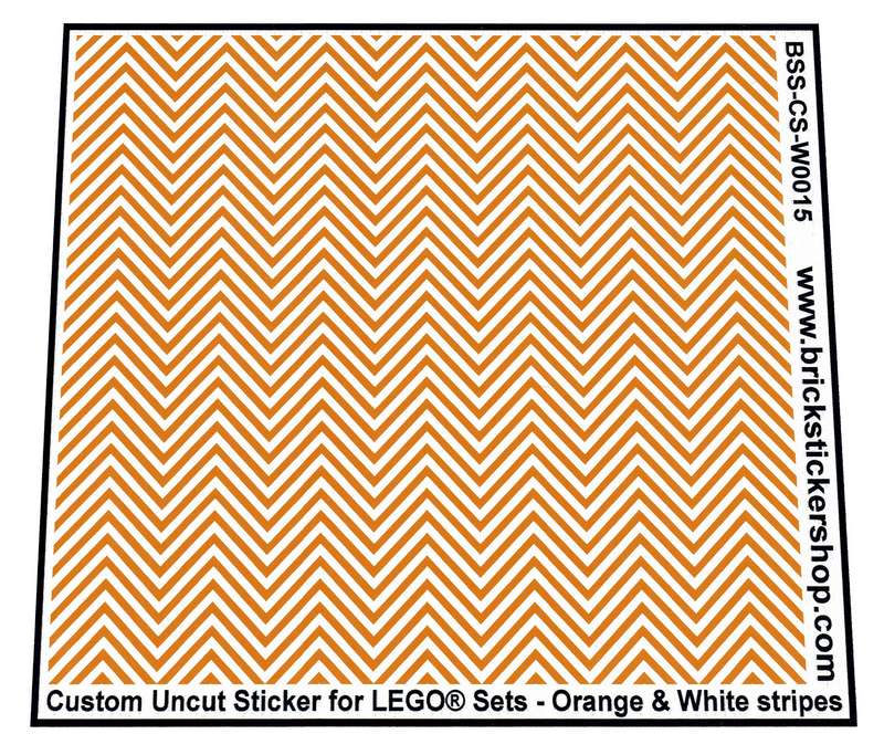 Custom Sticker - Uncut Orange & White Stripes (version 1, 1mm)