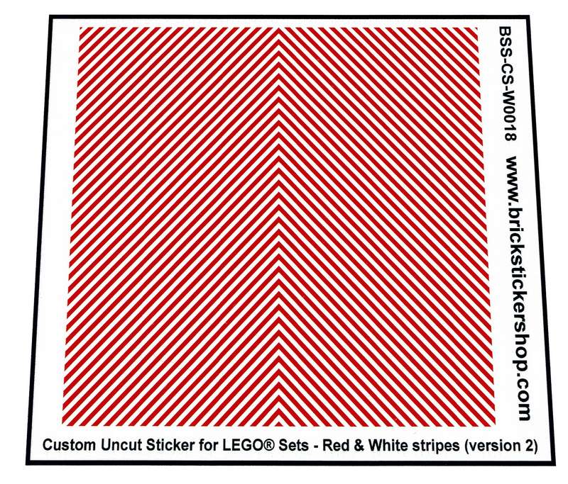 Custom Sticker - Uncut Red & White Stripes (version 2, 1mm)