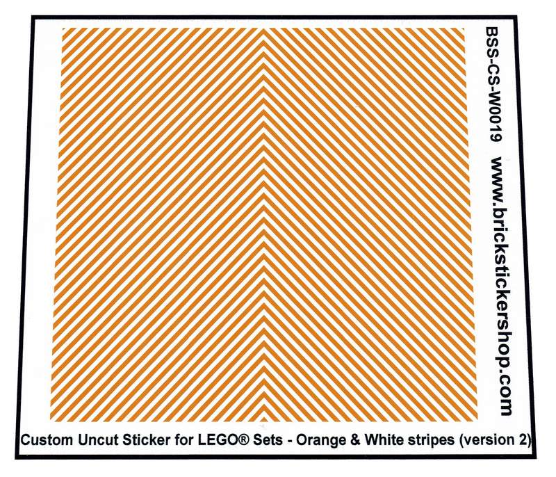 Custom Sticker - Uncut Orange & White Stripes (version 2, 1mm)