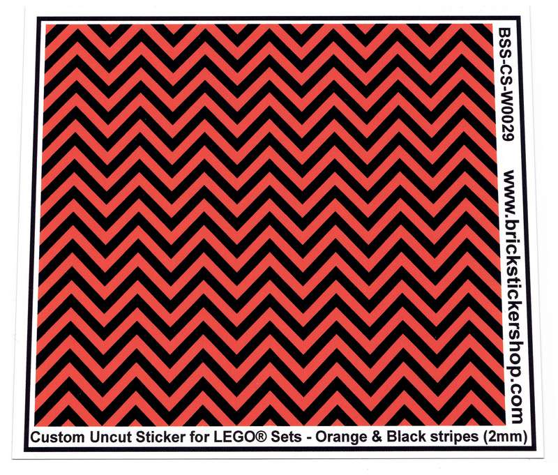 Custom Sticker - Uncut Orange & Black Stripes (version 1, 2mm)
