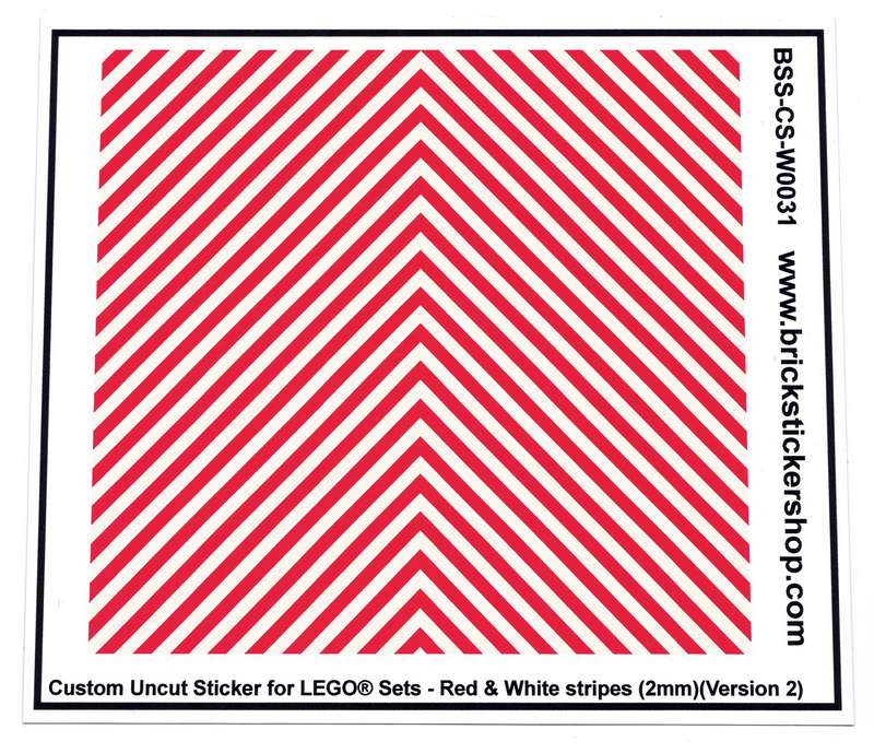Custom Sticker - Uncut Red & White Stripes (version 2, 2mm)