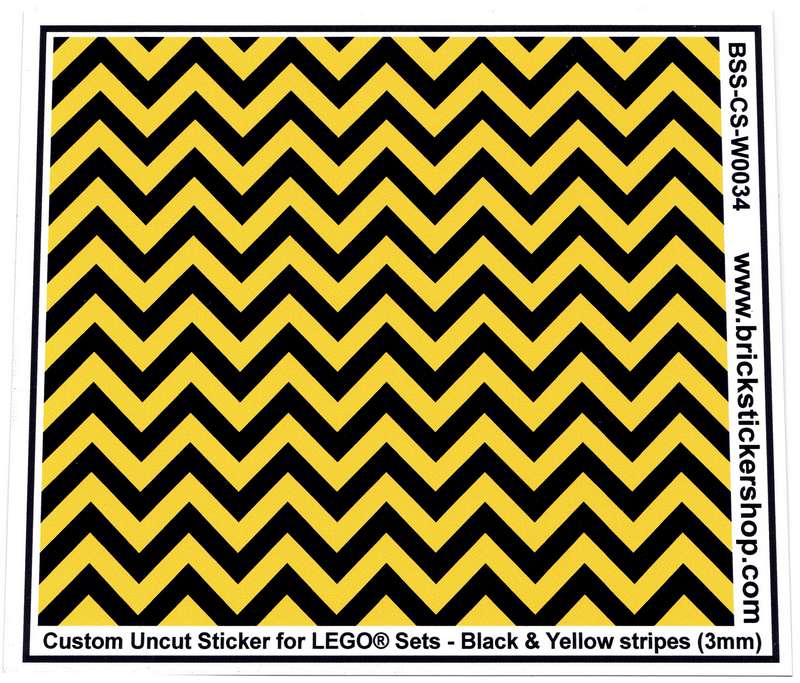 Custom Sticker - Uncut Black & Yellow Stripes (version 1, 3mm)