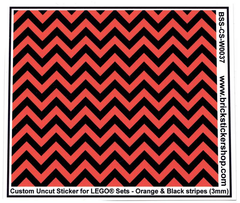 Custom Sticker - Uncut Orange & Black Stripes (version 1, 3mm)