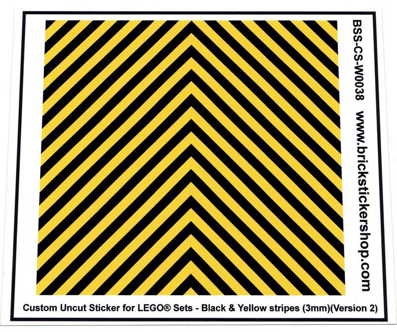 Custom Sticker - Uncut Black & Yellow Stripes (version 2, 3mm)