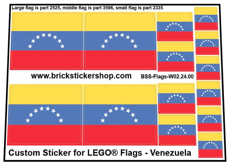 Aufkleber passend für LEGO Town 355 und 940 Fahne Flag Custom Precut Sticker 