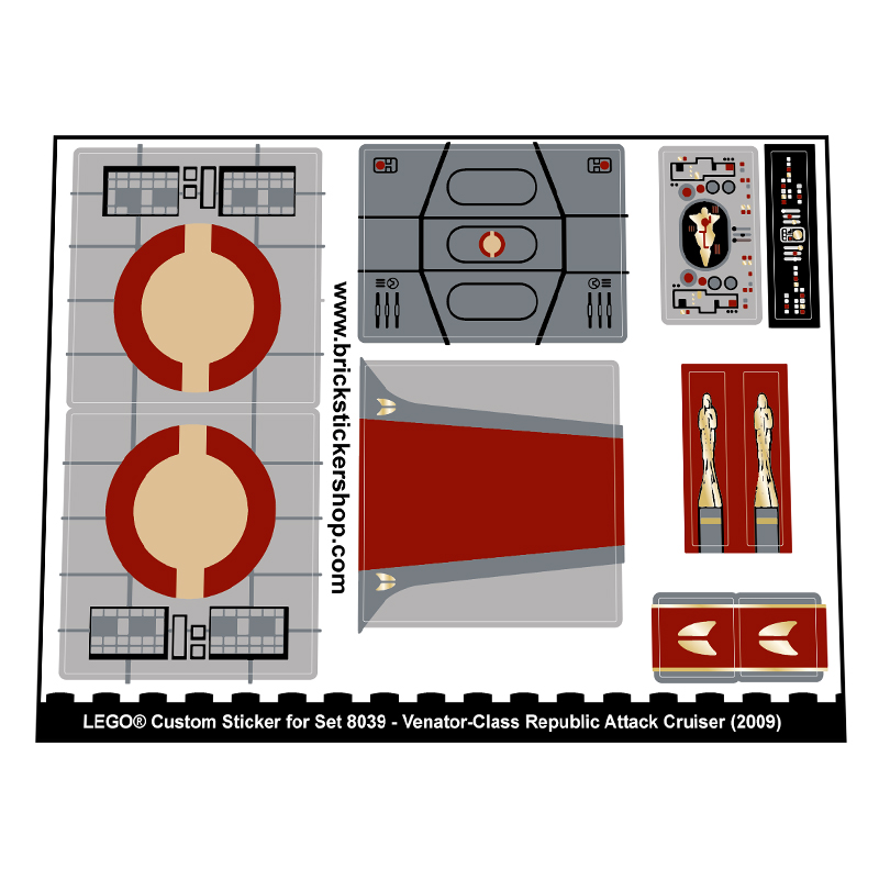 Sticker Sheet for Set 8039 - Venator-Class Republic Attack Cruiser