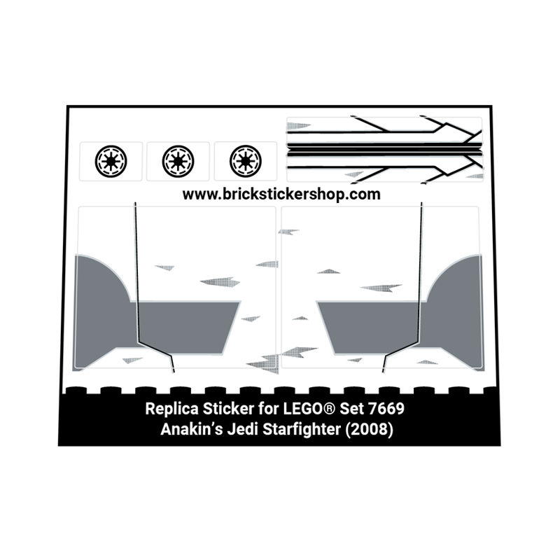 Sticker Vel voor Set 7669 - Anakin's Jedi Starfighter