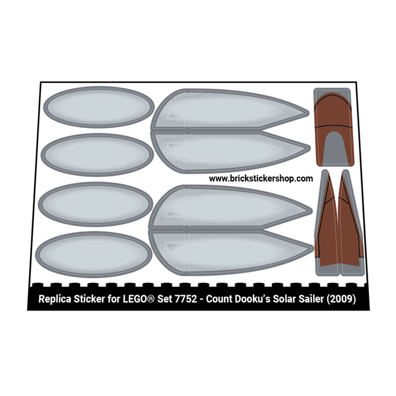 Sticker Sheet for Set 7752 - Count Dooku's Solar Sailer