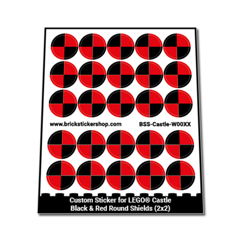 Custom Sticker - Black & Red Round Shields (2x2)