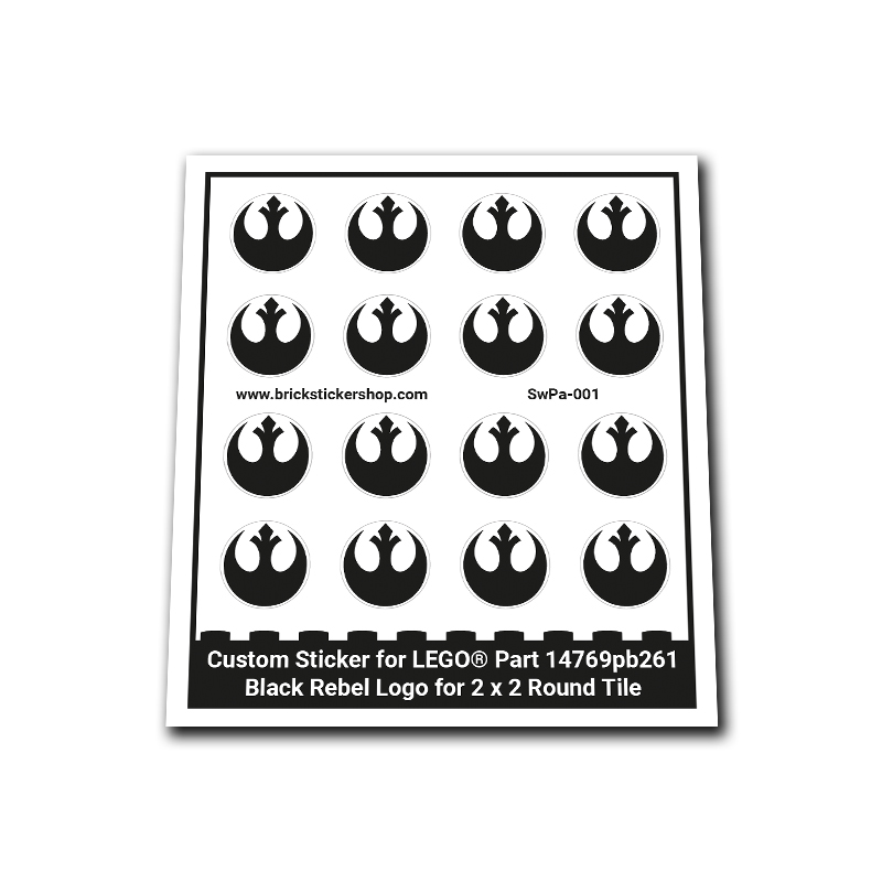 Custom Sticker - Black Rebel Logo for 2 x 2 Round Tile