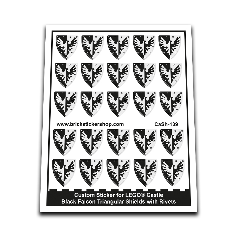 Custom Sticker - Black Falcon Triangular Shields with Rivets