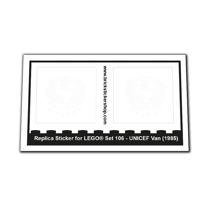 Replacement Sticker for Set 106 - Unicef Van